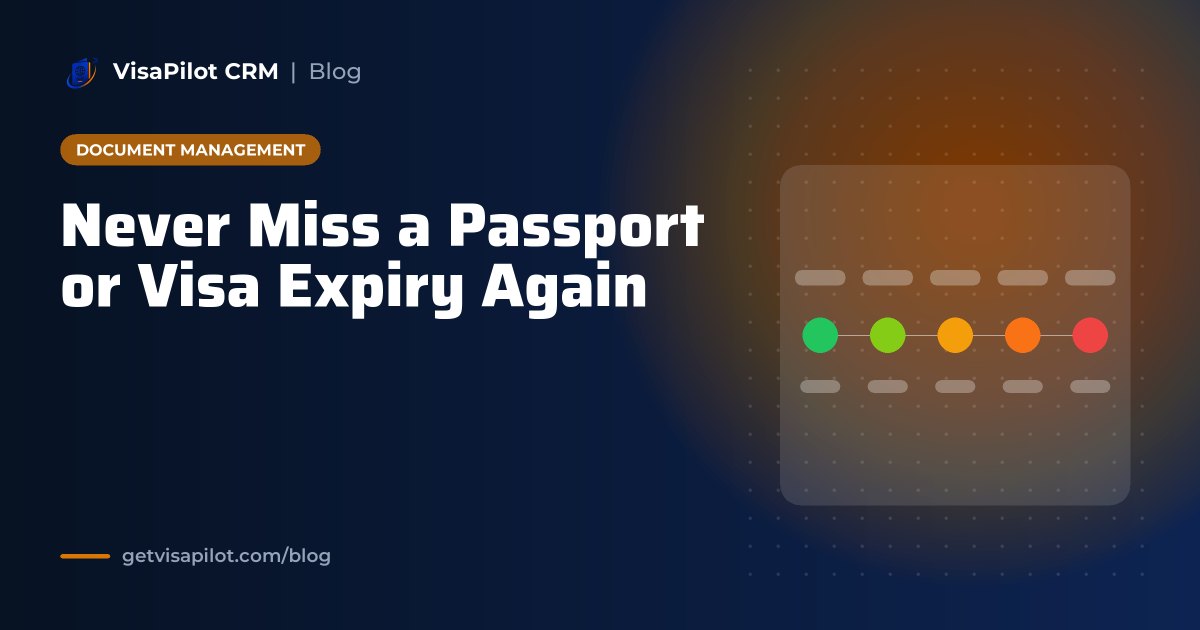 Never Miss a Passport or Visa Expiry: Document Expiry Tracking for Agencies